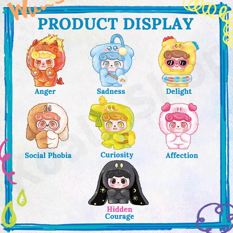 Q.Kid Emotional Hairy Monsters Series Plush Blind Box