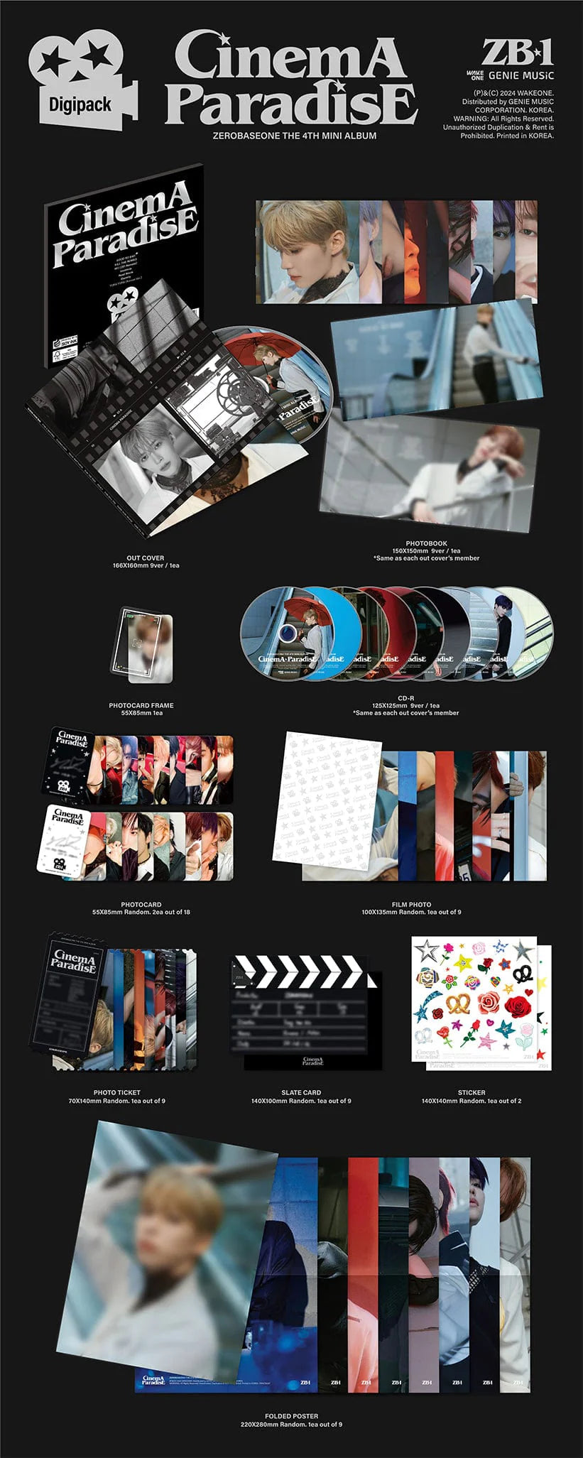 Zerobaseone - CINEMA PARADISE (THE 4TH MINI ALBUM) DIGIPACK VER. (Park Gun Wook)