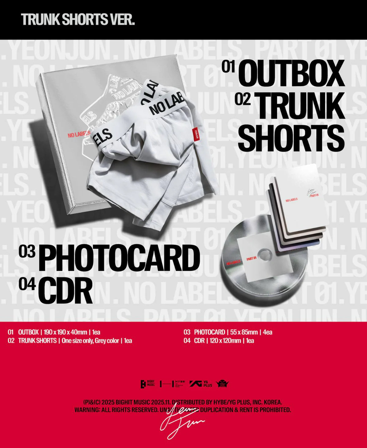 YEONJUN - NO LABELS: PART 01
(Trunk Shorts Ver.)