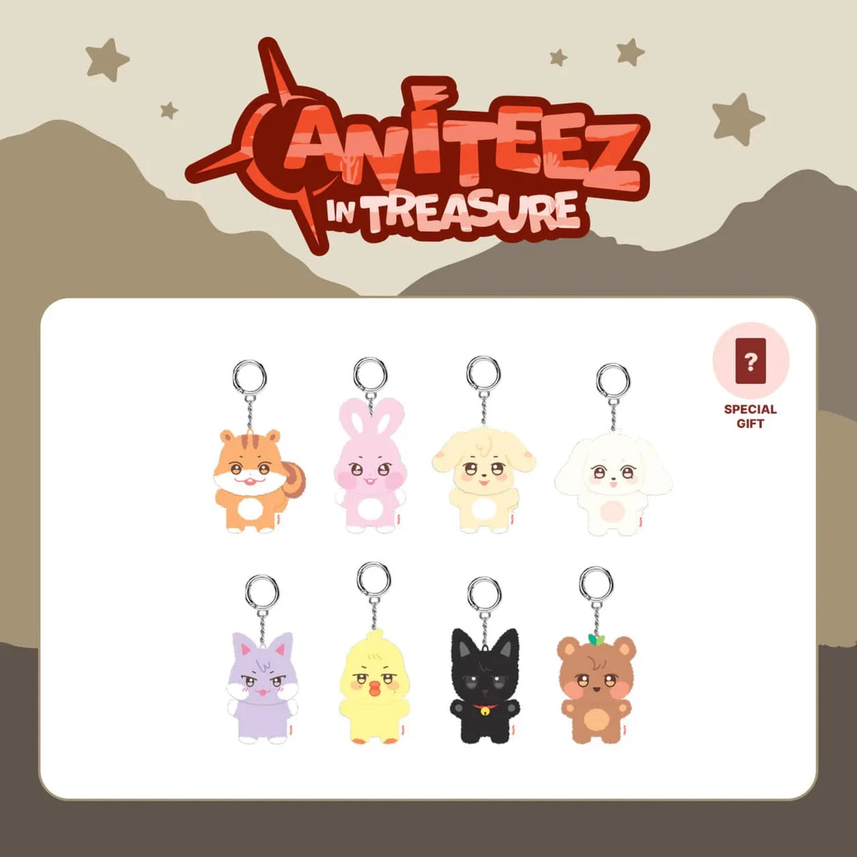 ATEEZ - ANITEEZ IN TREASURE PLUSH KEYRING – KeaPOP