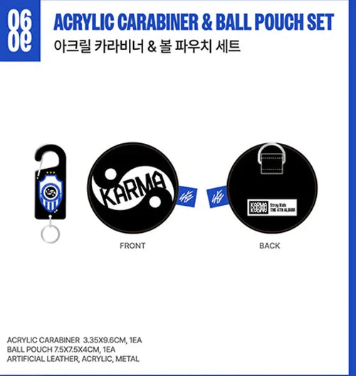 STRAY KIDS - Carabiner & ball pouch Set - KARMA POP UP STORE OFFICIAL MD 2