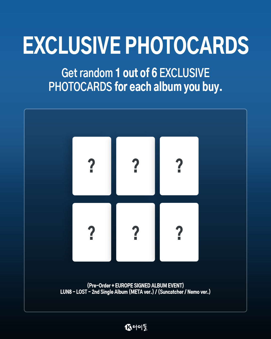 (Pre-Order + EUROPE SIGNED ALBUM EVENT) LUN8 - LOST - 2nd Single Album