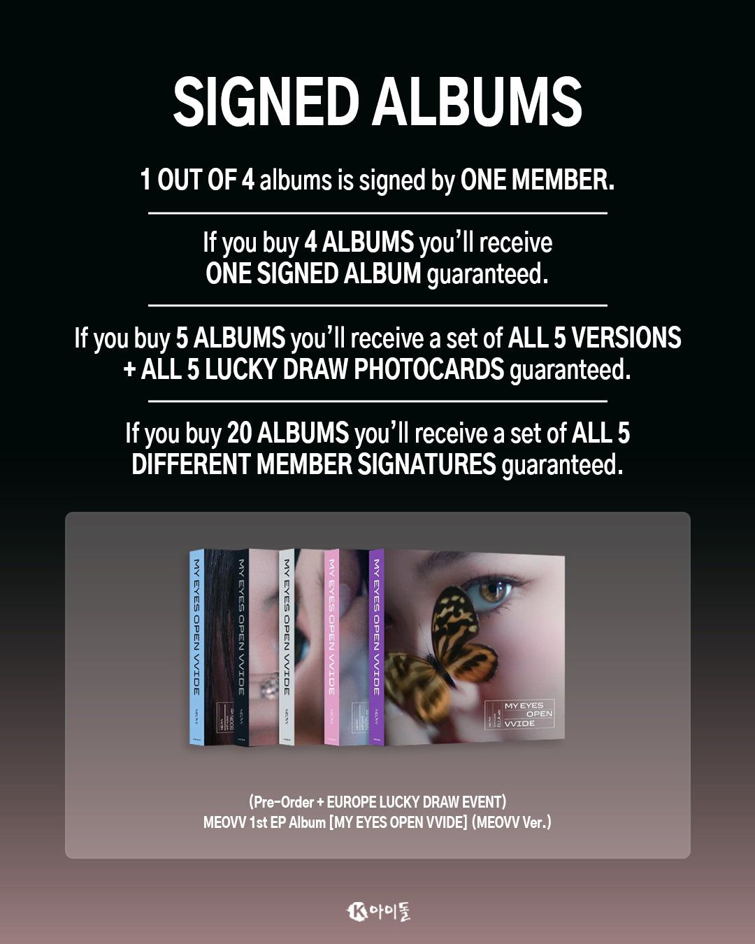 PRE-ORDER - MEOVV - MY EYES OPEN VVIDE (Meovv ver.) Lucky Draw.
