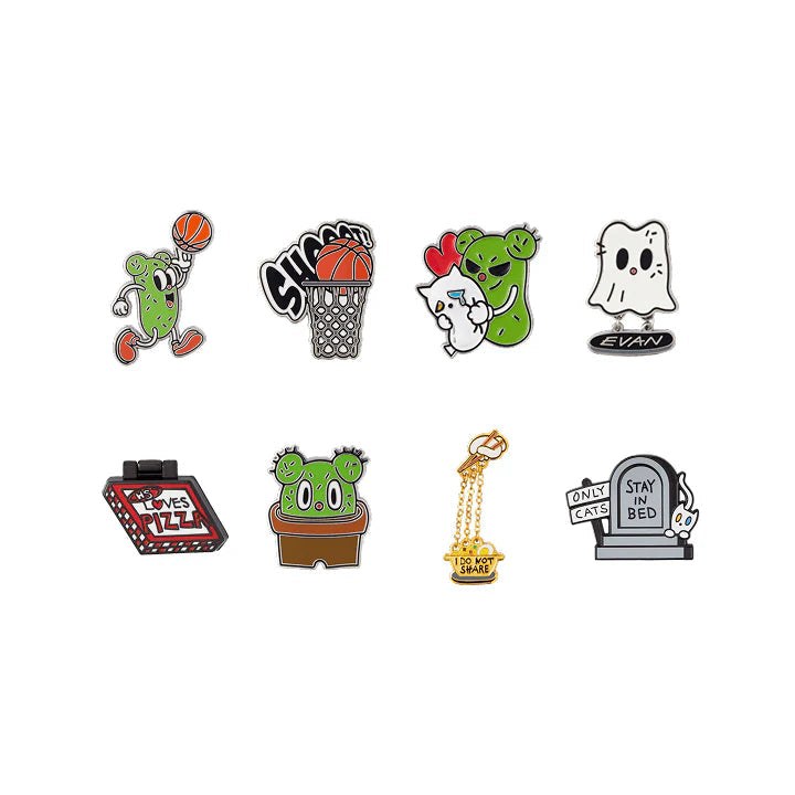ENHYPEN - EVAN'S Cactus and Cat Badge Collection by HEESEUNG [Artist-Made Collection Official MD]