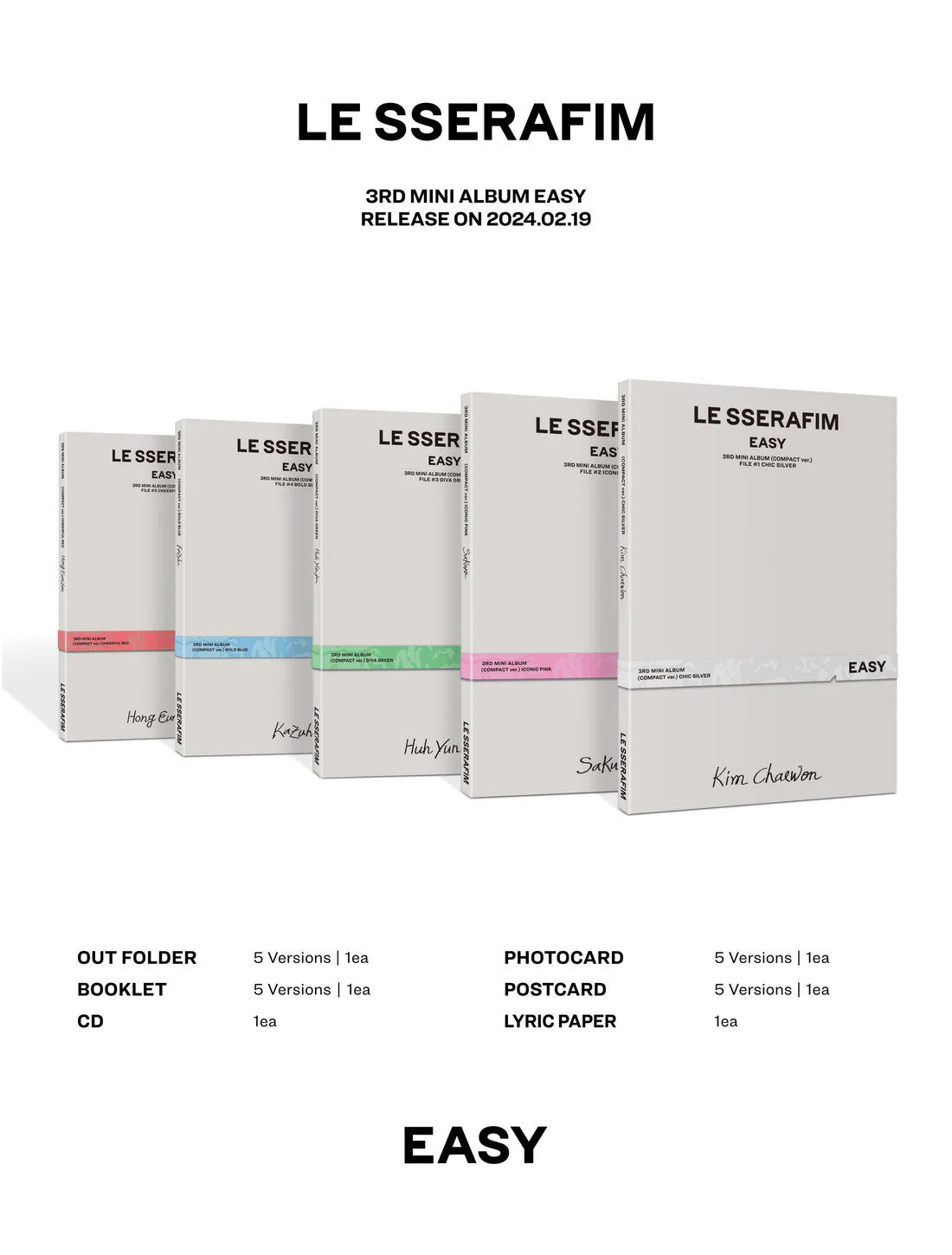 LE SSERAFIM - EASY (3RD MINI ALBUM) COMPACT VER.