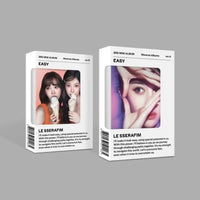LE SSERAFIM - EASY WEVERSE ALBUMS Two album boxes for LE SSERAFIM on a gray background