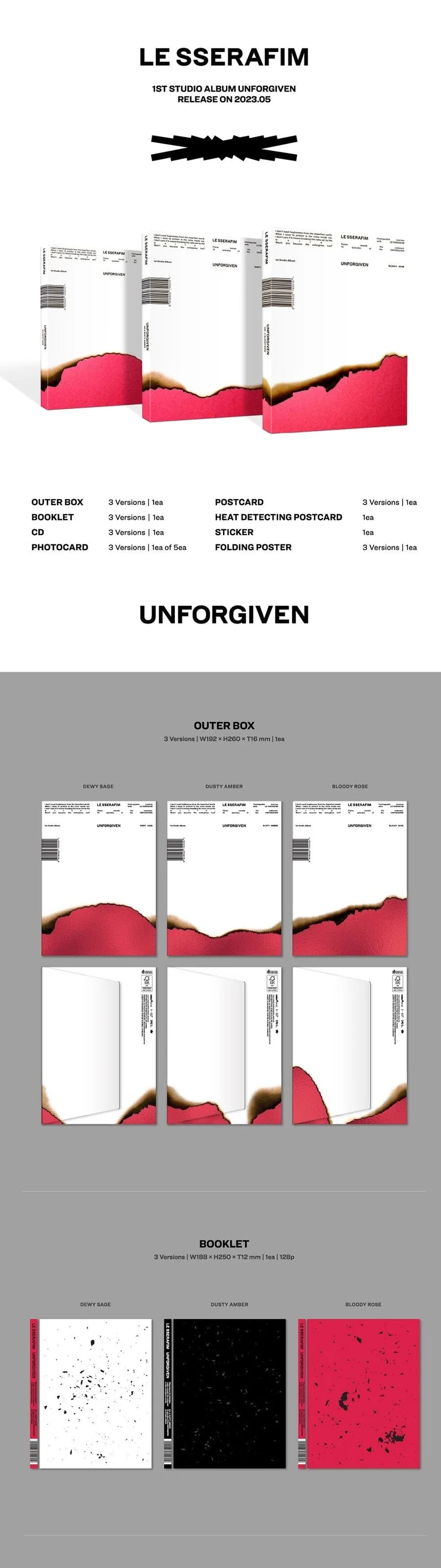 LE SSERAFIM - UNFORGIVEN (1ST STUDIO ALBUM)
